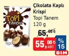 TOPİ TANEM ÇİKOLATA KAPLI KRİSPİ 120 G